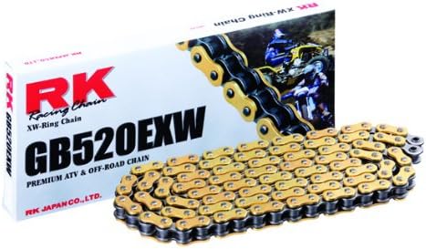 RK Racing Chain GB520EXW-94 (520 Series) Gold 94 Link Extreme Performance Off-Road and ATV XW-Ring Chain with Connecting Link