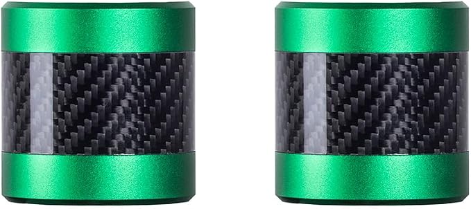 Advanblack ProTek Machined 1.25" Crash Bar Sliders Decorative Wheel Rotatable End For Front Engine Guard Harley Saddlebag Guards (Green CNC w/Carbon Inlay)