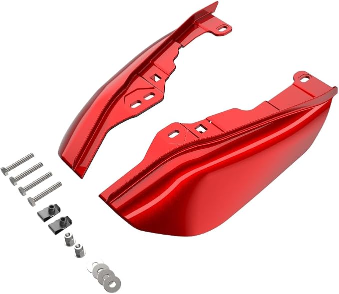 Advanblack 2025 RG Mid Frame Air Deflectors Compatible for Harley Touring Street Glide, Road King, Electra Glide, 2009-2025 (Brilliant Red)
