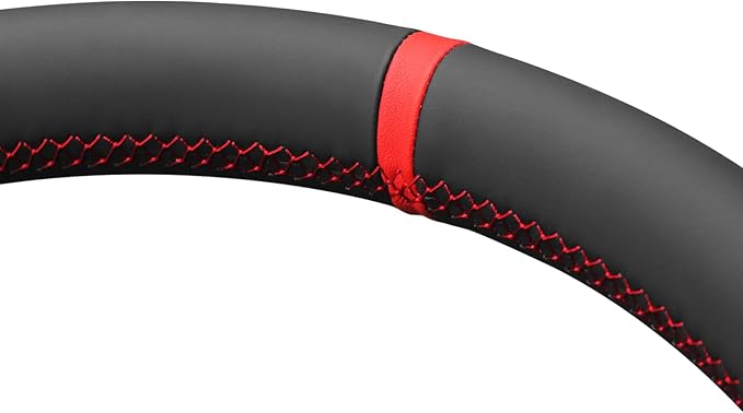 MEWANT Steering Wheel Cover Compatible with Toyota Hilux 2015-2021 / Fortuner 2015-2021 Hand Sewn Microfiber Leather Car Steering Wheel Wrap