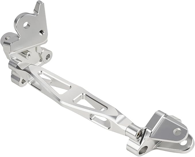 Foot Peg Bracket with Support Brace for Surron Ultra Bee,CNC 6061 Aluminum Foot Rest Pedal & Support Rod for Sur Ron Ultra Bee/Surron Ultrabee Silver