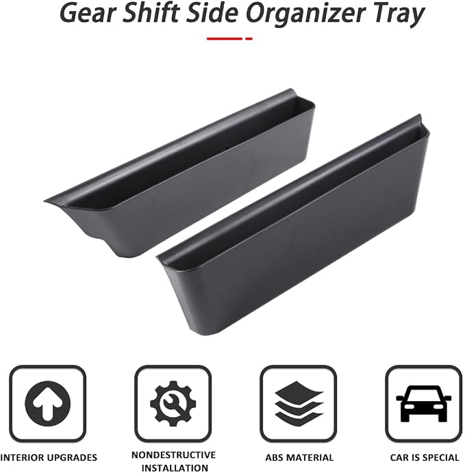 Car Shifter Storage Box, Gear Shift Console Side Tray Organizer Compatible with Land Rover Range Rover Vogue L460 2023-2026 Interior Storage Accessories (Left+Right)