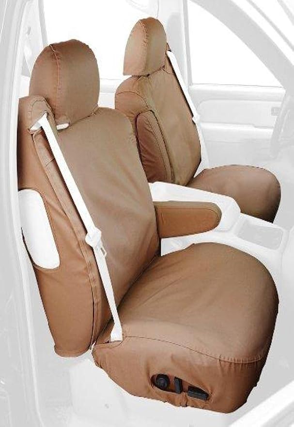 Covercraft Custom-Fit Front Bucket SeatSaver Seat Covers - Polycotton Fabric, Tan