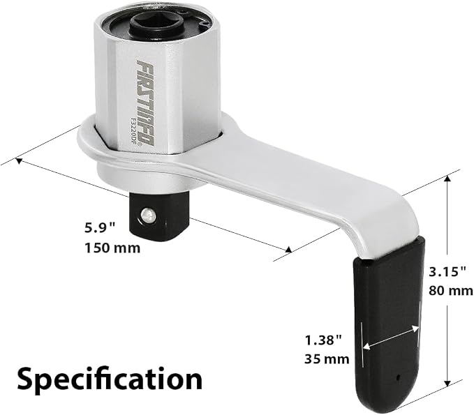 FIRSTINFO F3220DF - 800 N.m. (590 Ft-lbs) Manual Torque Multiplier 3.4:1 Wrench, 1/2 inch Drive (Female/Input) to 3/4 inch Drive (Male/Output) Adaptor, Max. 800 Nm Lug Nut/Labor Saving Tool