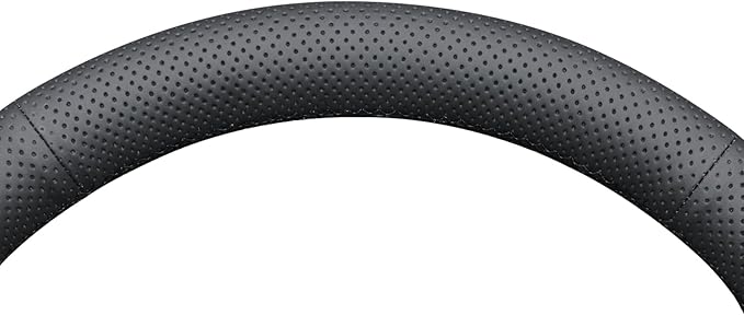 MEWANT Hand Stitch Black Faux Leather Steering Wheel Cover for Tesla Model 3 Highland Model Juniper DIY Steering Wrap