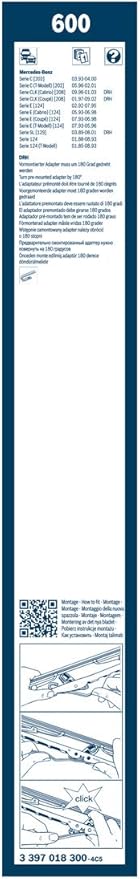 BOSCH 3397018300 Twin OE Replacement Wiper Blade; 24" - Single
