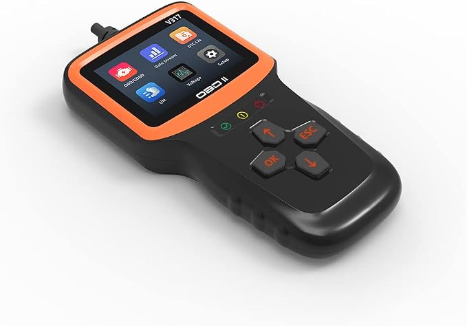 Outzone V317 OBD2 Scanner with 2.8" Color Screen, 8 Language Car Code Reader for All Gasoline Cars Since 1996, Read & Clear Check Engine Light, Supports I/M Readiness & Mode 8 Test