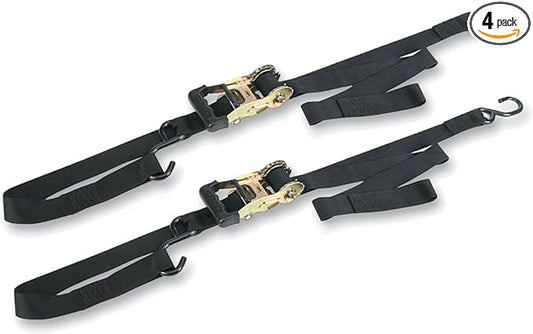 Ancra 49970-102-02 Black Big Bike Gradual Release Ratcheting Integra Tie Down, 4 Pack