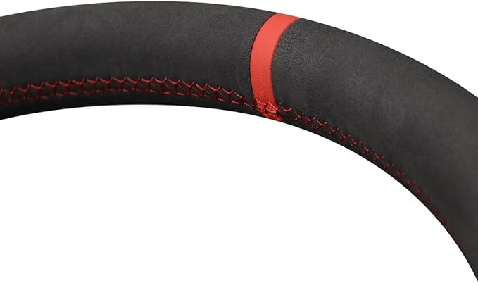 MEWANT Hand Stitch Black Suede Steering Wheel Cover Wrap for Dodge RAM 1500 2012-2018 1500 Classic 2500 3500 5500