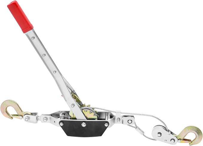 VEVOR Come Along Winch, 2 Ton (4,409 lbs) Pulling Capacity, 12 ft Steel Cable, 2 Hooks, Heavy Duty Ratchet Power Puller Tool with Dual Gears, Automotive Hoist Cable Puller Ideal for Vehicle Rescue