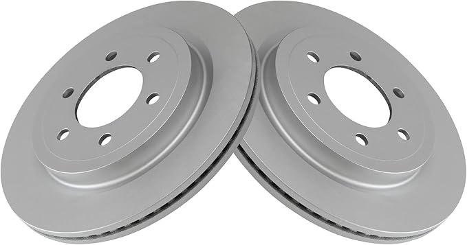 TRQ Rear Brake Rotor Set G Coated Vented Compatible with 2018-2021 Ford Expedition 2018-2020 F-150 2018-2021 Lincoln Navigator