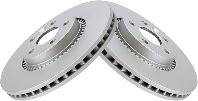 TRQ Front Brake Rotor Set G Coated Vented Compatible with 2008-2015 Land Rover LR2 2007-2018 Volvo S60 S60 Cross Country S80 V60 V60 Cross Country V70 XC70