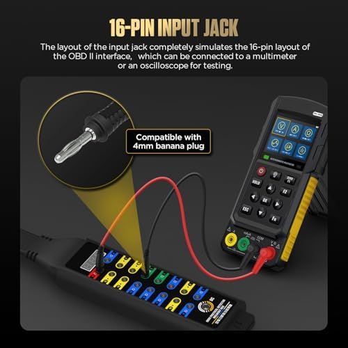 OBD2 Breakout Box, with Voltage Display, LED Indicator & Jumper Automotive OBDII Protocol Detector for Communication/Power/Ground Detection, Works with Scanner/Multimeter/Oscilloscope, 16-Pin CAN