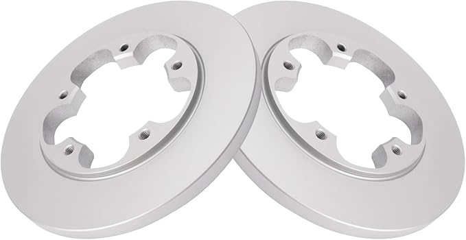 TRQ Rear Brake Rotor Set G Coated Solid Compatible with 2015-2023 Ford Transit-150 Transit-250 Transit-350