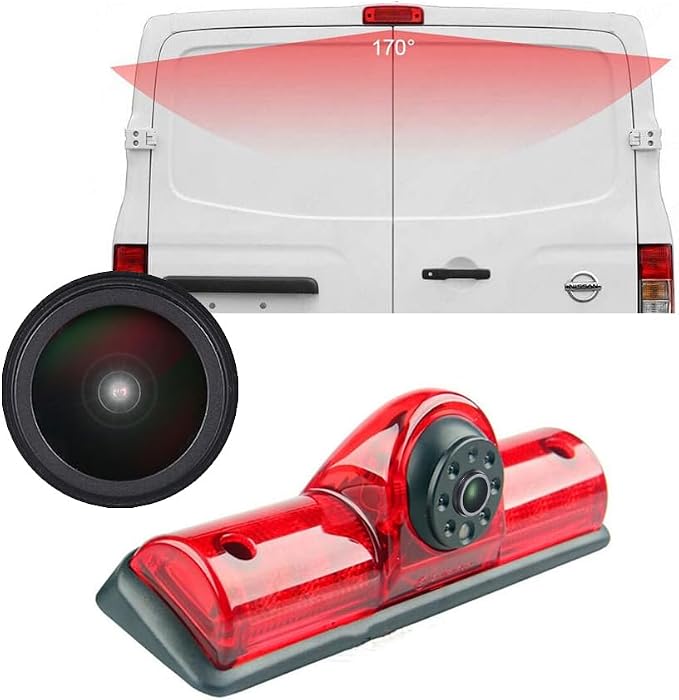 HD 1280X720 Pixel Brake Light Lamp Rear View Reverse Camera Replacement for Nissan NV 1500/2500/3500 S SV SL Cargo Vans Transporter 2011-2021