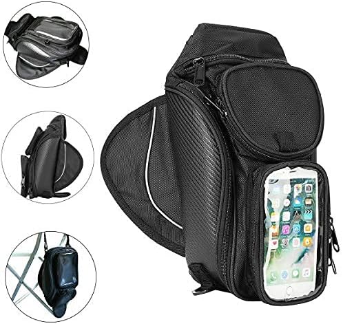 MASO Motorcycle Waterproof Tank Bag Oxford Magnetic Saddlebag Black Universal Motorbike Bags Travel Tool Tail Luggage with USB Charger LED Voltage Display