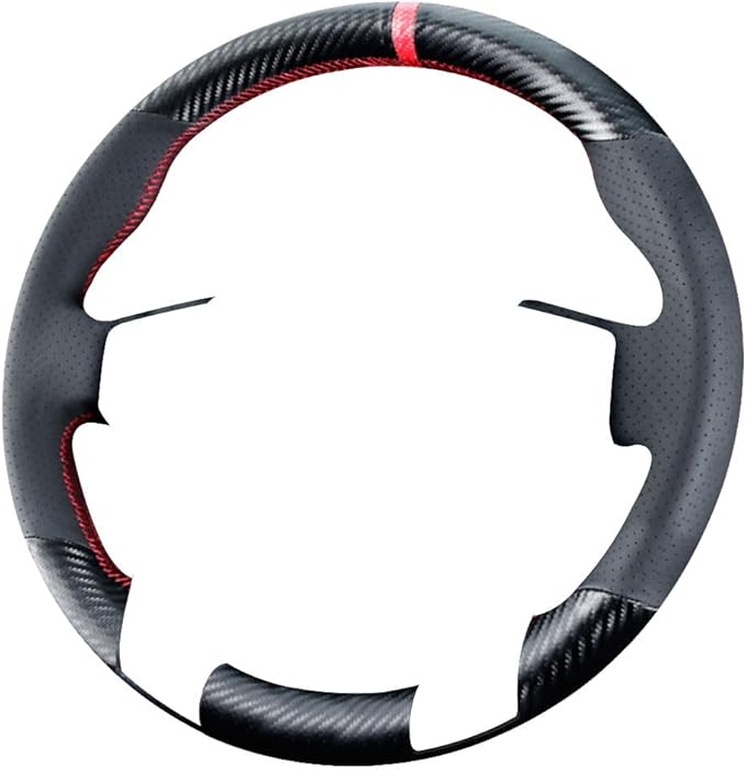 DIY Stitching Carbon Fiber Steering Wheel Cover for for Tundra Sequoia 2014-2021 / Toyota Tacoma 2012-2021 / for 4Runner 2010-2021 Leather Interior Accessories