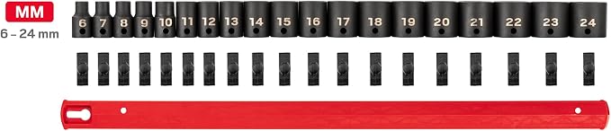 TEKTON 3/8 Inch Drive Impact Socket Set, 19-Piece | SID91106