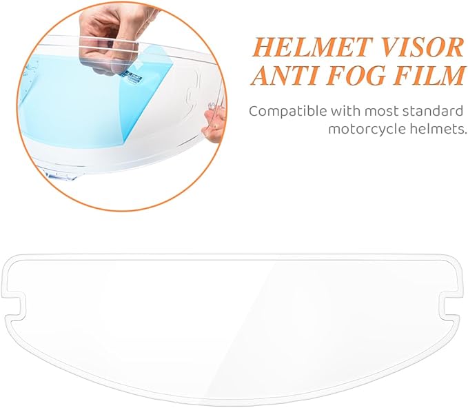 Universal Anti Fog Film for Motorcycle Helmet Visor,Helmet Face Shield Anti Fog Visor Insert,Fog Prevention Visor Lens on Cold Mornings and Rainy Days,Clear Vision Safer Rides,Simple but Effective