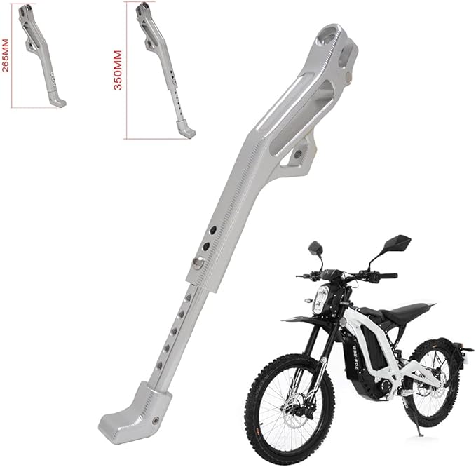 JFG RACING Sur Ron Kickstand,Motorcycle Kick Stand Side Aluminum Alloy CNC Adjustable for Surron Light Bee S/X Segway X160/X260 Talaria Sting Sliver