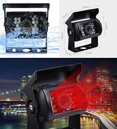 HD 1080P RV Backup Camera 9 inch DVR Monitor System,2 x 4 Pin Car Reverse Rear View Mirror Blindspot Camera + 9" IPS 2 Split Screen with 10m/20m Cable for Semi Truck Trailer Camper