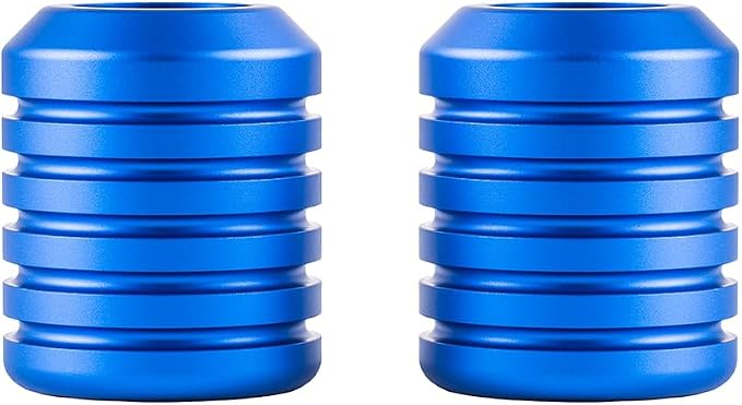 Advanblack ProTek Machined 1.25" Crash Bar Sliders Decorative Wheel Rotatable End For Front Engine Guard Harley Saddlebag Guards (Blue CNC)