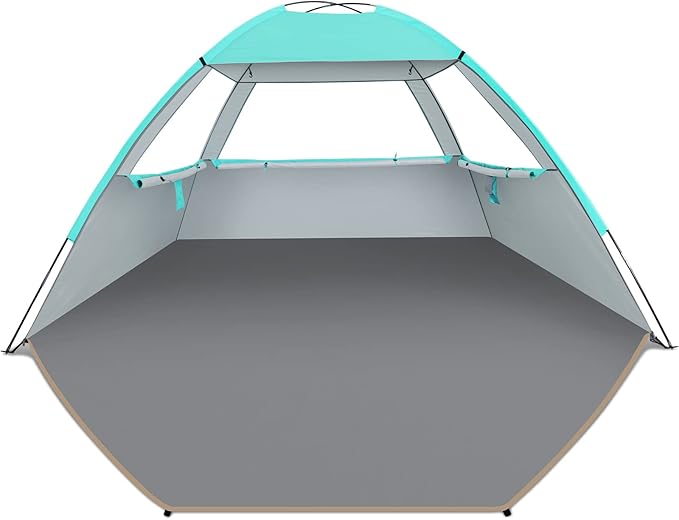 Venustas Beach Tent Sun Shelter for 3/4/6/8 Person, UPF 50+ UV Protection Beach Canopy, Lightweight and Easy Setup Cabana, Portable Shade Tent