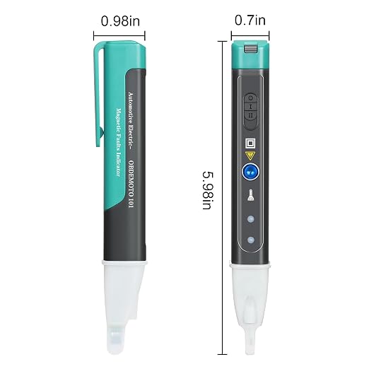 Automotive Electronic Magnetic Faults Indicator, OBDEMOTO 101 Automotive Electronic Faults Detector,Car Spark Tester and Voltage Tester Pen with LED Display & Two Batteries