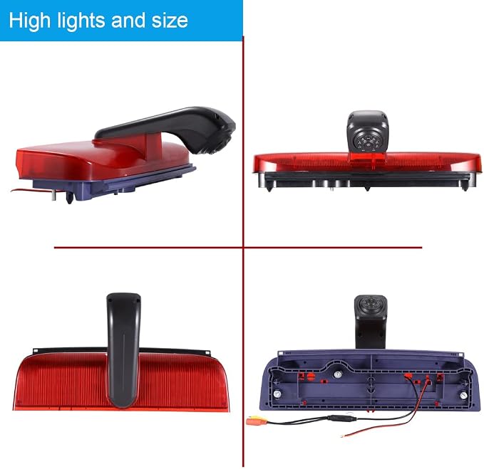 HD Brake Light Reversing Camera Set with Rear-View Mirror, Waterproof Night Vision Car Roof Reversing Camera Replacement for Ford Transit Connect 2 II/XL Cargo Titanium Passenger Wagon 2014-2022