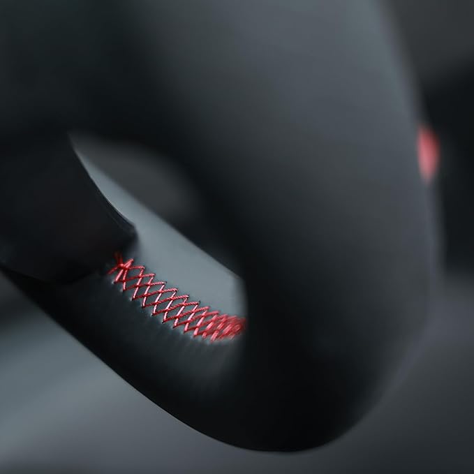 MEWANT Hand Stitch Real Leather Embossed Athsuede Steering Wheel Cover for Tesla Model 3 Highland 2025 Model Y Juniper