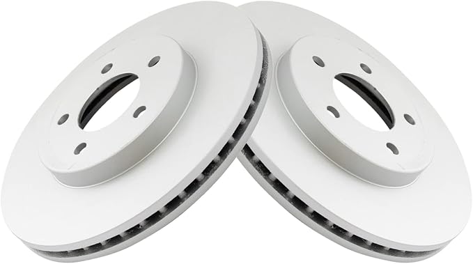 TRQ Front Brake Rotor Set G Coated Vented Compatible with 2005-2012 Ford Escape 2005-2011 Mazda Tribute 2005-2011 Mercury Mariner
