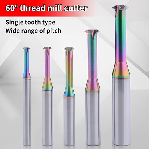 Metric Carbide Thread Milling Cutters for Aluminum 5pcsD2.35×Picth0.3-0.5