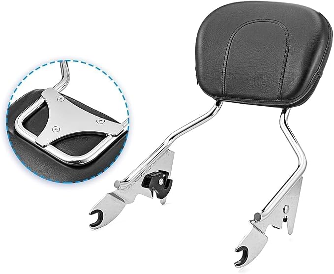 Dasen Detachable Sissy Bar Compatible with Harley Touring, Passenger Backrest Quick-Release Fit Touring Road Glide Street Glide Electra Glide Road King 2009-2025 Chrome
