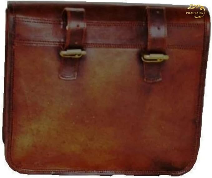 Motorcycle Side Pouch Brown Leather Side Pouch Saddlebags Saddle Panniers 2Bag Gift for Bike Lovers (9 x11 inch)