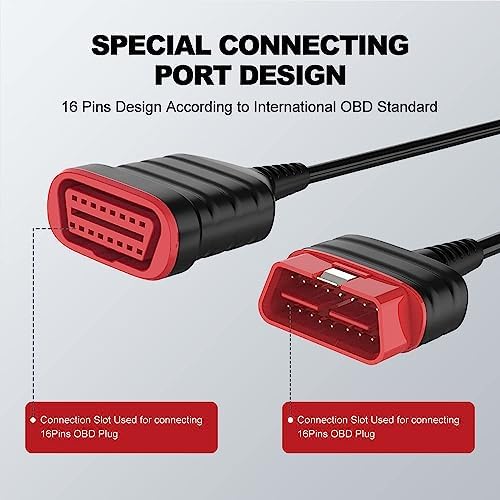THINKCAR THINKDIAG BD6 OBD2 Scanner Bluetooth + Universal 16 Pin Male to Female OBD2 Extension Cable