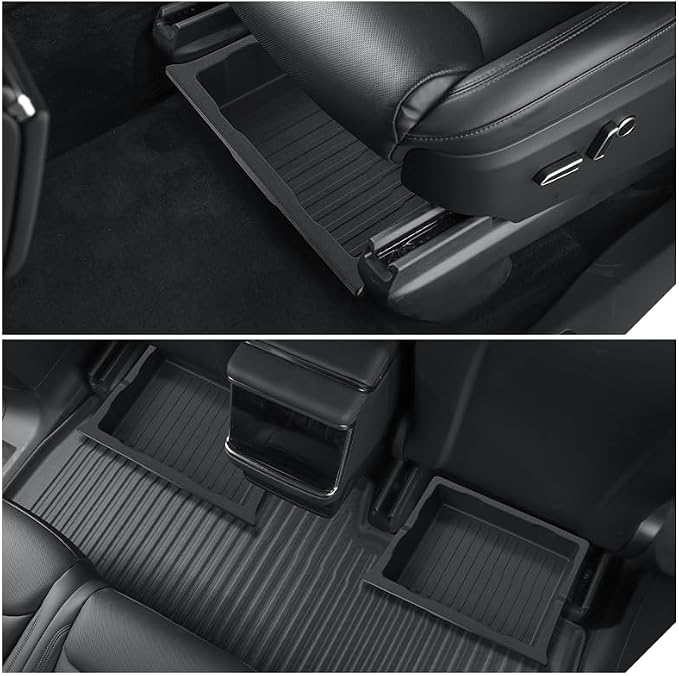 2 Pack For Tesla Model X 2017-2025 Front/Back Under Seat Storage Organizer,TPE Waterproof Underseat Bin Trash Storage Can for Tesla Model X accessories