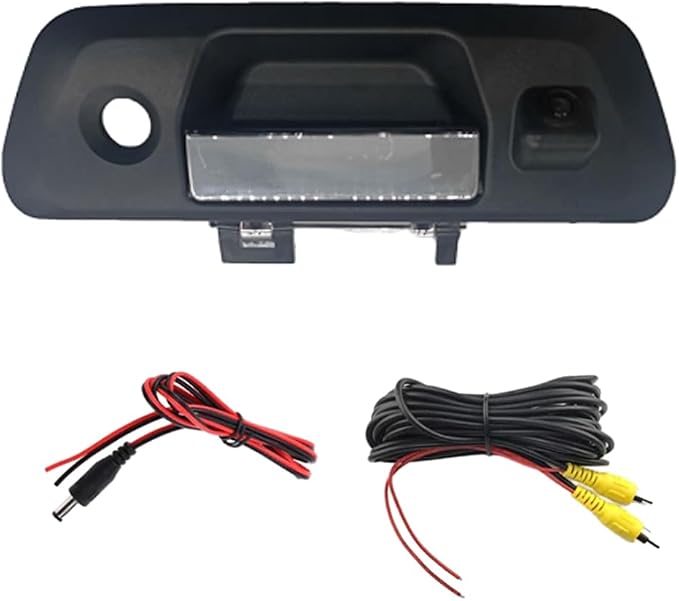 Riloer Tailgate Handle Rear View Backup Camera with Static Guidelines Black, Compatible with Nissan 2015-2018 Navara D23 NP300, CCD (Charge-Coupled Device) Tailgate Door Handle Camera