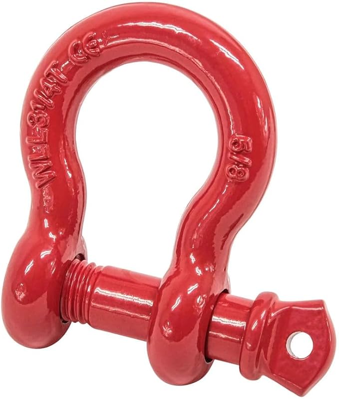 Mytee Products 5/8" Anchor Shackle Forged Carbon Steel w/Alloy Screw Pin WLL 3.25 Tons (6,500 lbs) | Double Rust Protection Heavy Duty D Ring Shackle for Towing, Rigging & Vehicle Recovery
