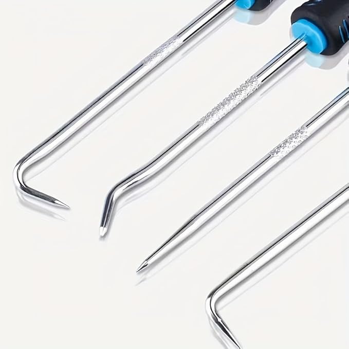 Professional 10-Piece Automotive Hook and Pick Set for Oil Seal, O-Ring, Gasket Removal - Car Repair Tool Kit for Mechanics, Auto Body Dent Puller, Engine Repair & Maintenance (Blue)