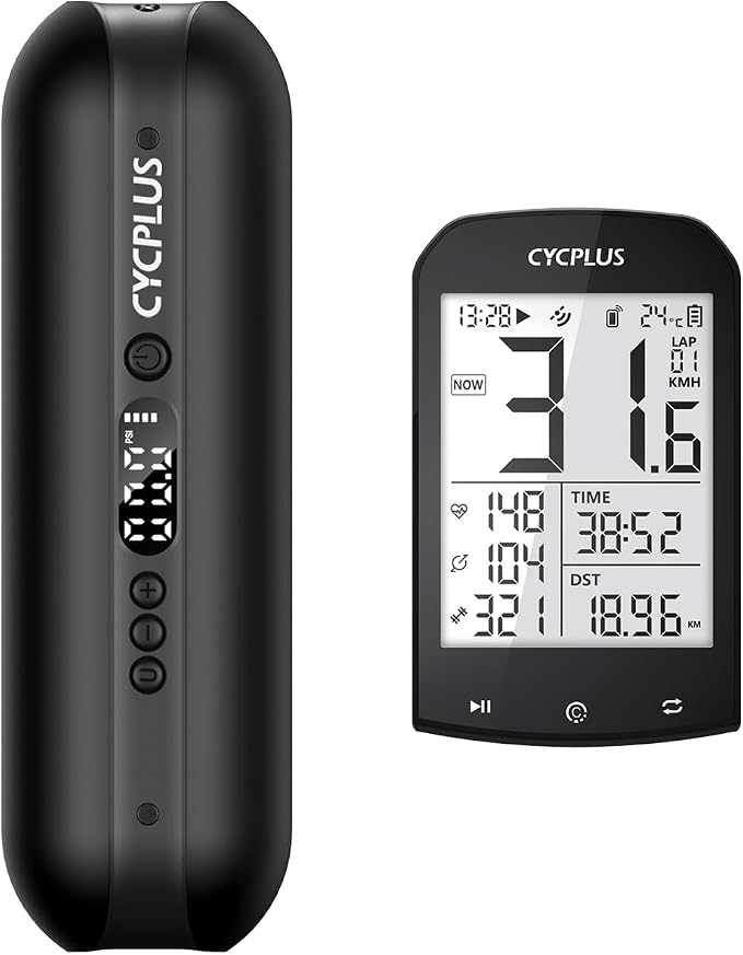 CYCPLUS Tire Inflator A2 + GPS Bike Computer M1