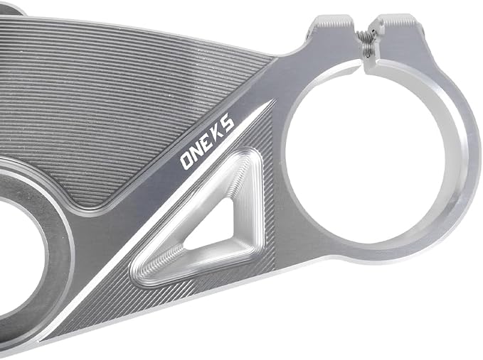 ONE.K.S Motorcycle Triple Tree Forks Top Clamp Front End Upper Top Steering Clamp Fit for Kw-asaki ZX6R 2019-2026 European Version Triple Tree Uplink CNC Aluminum (Silver)