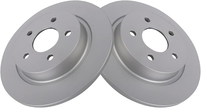 TRQ Rear Brake Rotor Set Solid G Coated Compatible with 2008-2013 Volvo C30 2006-2013 C70 2005-2011 S40 2005-2011 V50