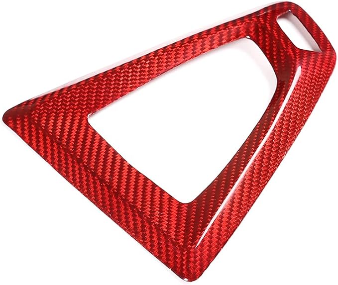 Fit for BMW F80 F82 M3 M4 2014 to 2019 Center Console Gearbox Decorative Panel Frame, Real Carbon Fiber Interior Accessories Gear Lever Panel Base Cover (LHD - Red Carbon)