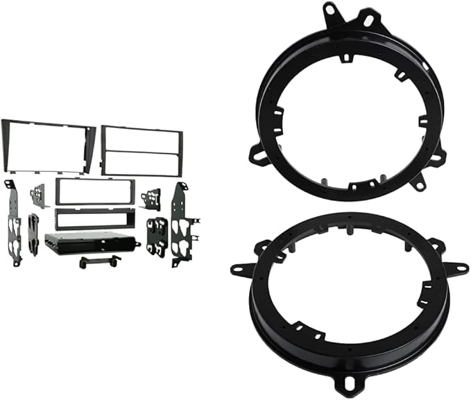 Metra 99-8151 Lexus IS300 01-05 Dash Kit & Metra 82-8148 6" to 6-3/4" Speaker Adapter for Select Toyota/Lexus/Scion 1998-Up Vehicles, Black
