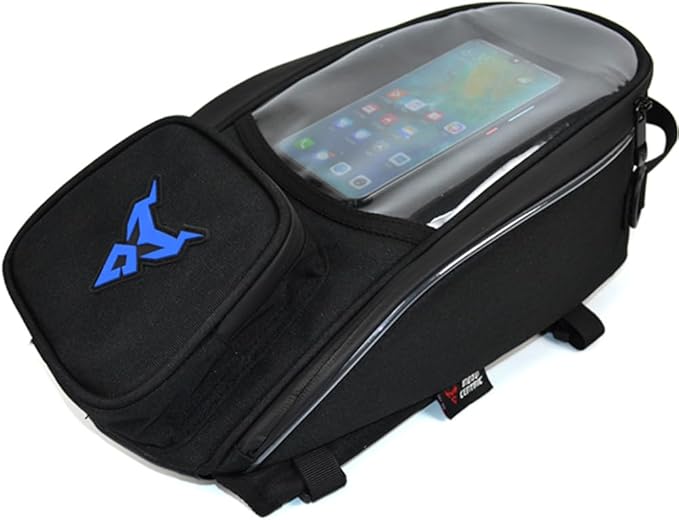 Waterproof Motorcycle Fuel Tank Bag,Strong Magnetic Bag,Moto Cycling Shoulder Single Pack for Outdoor Sports Riding Travel Handbag (Blue)