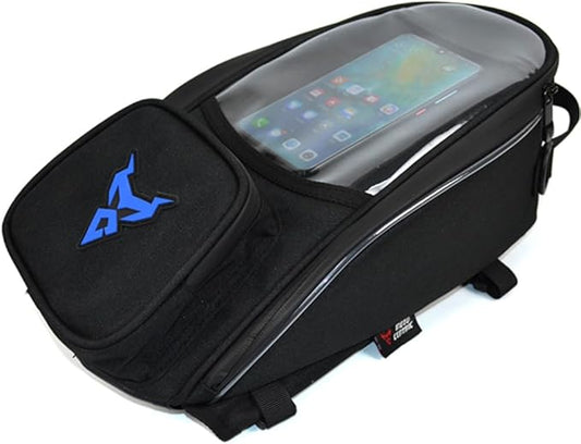 Waterproof Motorcycle Fuel Tank Bag,Strong Magnetic Bag,Moto Cycling Shoulder Single Pack for Outdoor Sports Riding Travel Handbag (Blue)