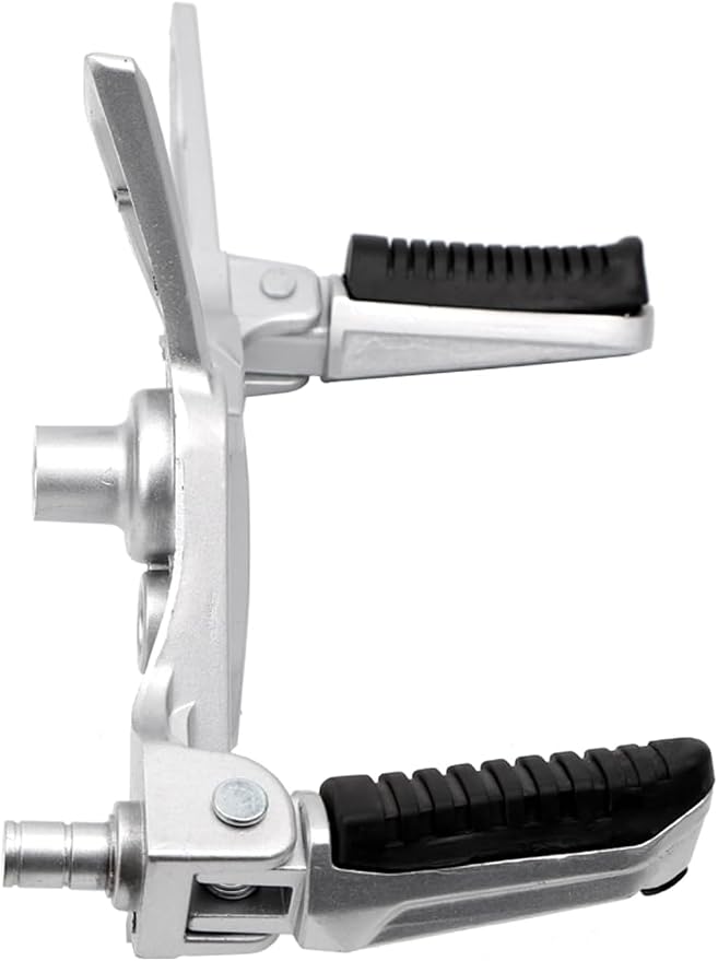 Mokuo Motorcycle Footrest Assembly,1 Pair Footpegs Kit in Alloy Aluminum Material Fit for Honda Grom Msx 2013-2016 Clone,Silver Color