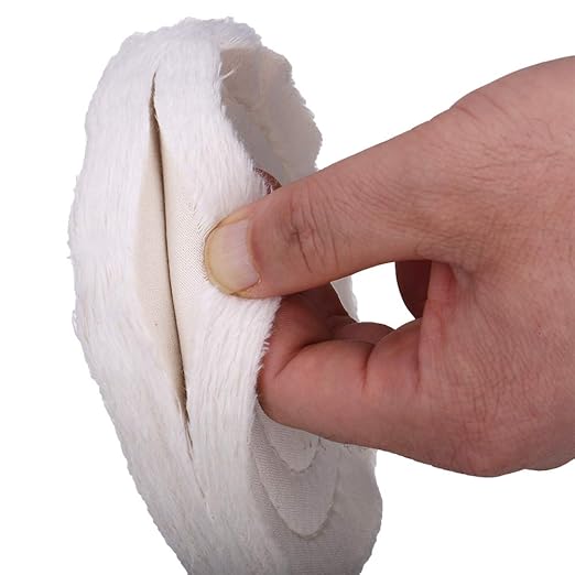 SCOTTCHEN Buffing Polishing Wheel 8" x 5/8" Arbor x 70Ply White Fine Cotton for Bench Grinder - 2 PCS