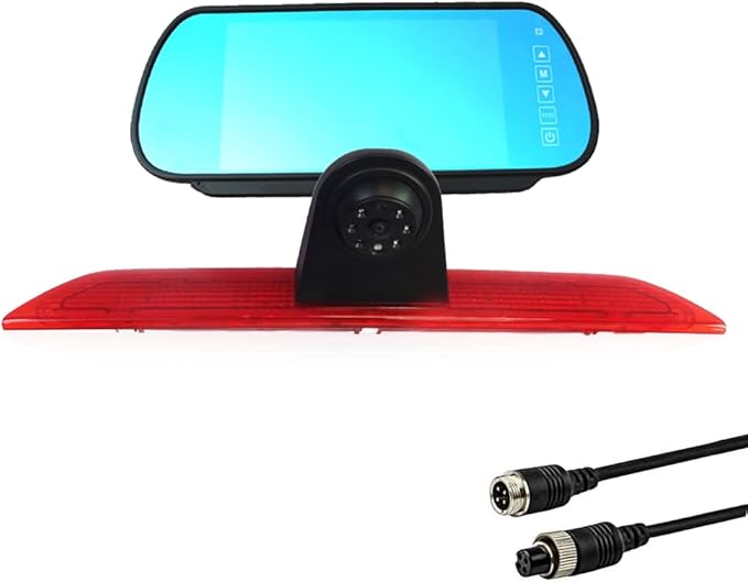 Compatible for Ford Transit 150 2015-2020, Transit 250 2015-2020, Transit 350/350 HD 2015-2020，350HD L4H3 Brake Light Backup Camera with 7 inch Clip-on Mirror Monitor (Transit Van)