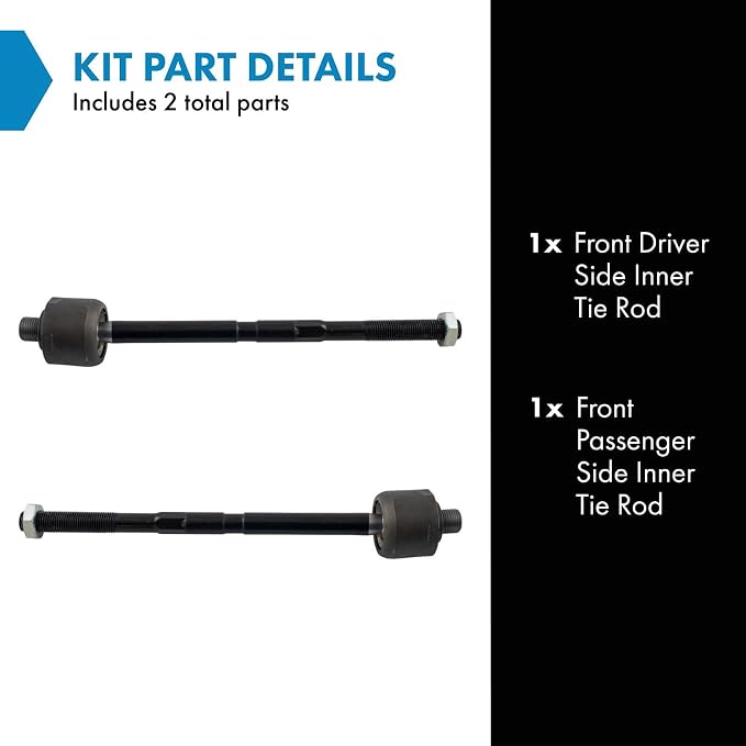 TRQ Front Inner Tie Rod Set 2 Piece Compatible with 2007-2008 Mercedes-Benz CL550 07-14 CL600 08-14 CL63 AMG CL65 AMG 10-13 S400 07-13 S550 S600 08-13 S63 S65